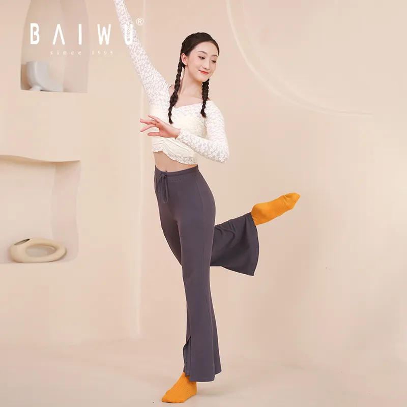 Baiwu тренировочная танцевальная одежда упражнения Взрослые длинные брюки раздельные Брюки для ног 122526007