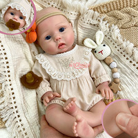 Poupée Reborn réaliste en silicone de 18 pouces, bouche ouverte, compatible avec une tétine, poupée nouveau-né durable, corps souple et flexible, cheveux racqués personnalisables, fille