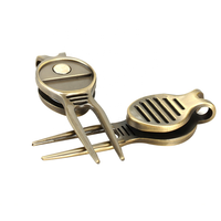 Outils de réparation de divots de golf en métal vierge personnalisables en gros avec logo, en fonte, avec clip ceinture 2026