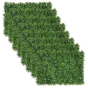Panneau d'herbe artificielle DYG pour jardin artificiel Fausse plante verte Décoration murale Panneaux de haie de buis