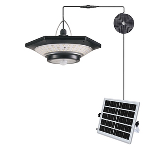 Plafonnier solaire 288 LED, lampe suspendue intérieure/extérieure, double couleur, étanche IP65, télécommande, éclairage solaire pour hangar, maison - Product Image 1