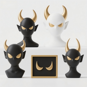 <span class=keywords><strong>Fuente</strong></span> de Resina Pintada a Mano en 3D con Diseño de Cazador de Demonios Gótico, Decoración de Jardín Oscuro Personalizada y Escultura de Paisaje - Product Image 4