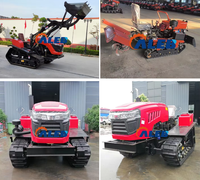 Tracteur chenillé puissant à chenilles larges pour usage sur terrain sec et humide, idéal pour les terrasses, les pentes, les rizières et les vergers