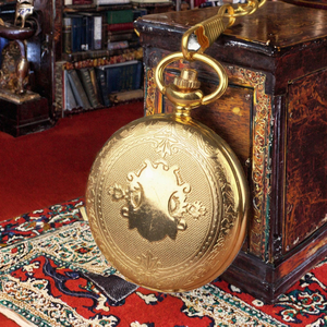 Toptan Vintage büyük altın cep saati ile paslanmaz çelik kasa kuvars hareketi antika üretilen altın kalkan marka Dial - Product Image 4