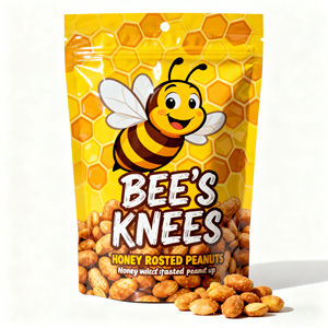 Glänzend Laminierte Honig-Erdnuss Feuchtigkeitsbeständige Zip-Beutel Lebensmittelverpackung Plastiktüte für Nüsse Snacks Süßigkeiten Gewürze - Product Image 1