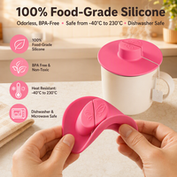 Couvercle de tasse en silicone de qualité alimentaire OEM personnalisé de 10,5 cm, couvercle universel pour tasse avec porte-sachet de thé et presse-sachet, bouchon réutilisable pour tasses à thé en céramique