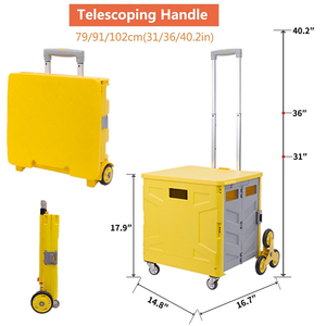 Small Quik Cart Collapsible Rolling Crate on Wheels Capacity Folding Shopping <strong>Trolley</strong> for <strong>Teachers</strong> Tote Basket 80 Lbs - Product Image 5