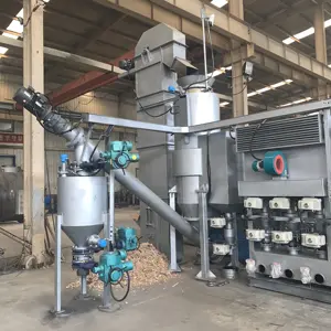 Gasificador de energía de 50kW para el hogar, planta de energía con carcasa de coco y madera, gasificador