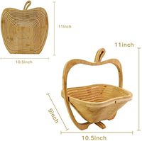 Bamboe Opvouwbare Afneembare Fruitgroenteopslagmand Modern Design-Draagbare Keukenhouder Voor Gedroogde Vruchten Vakantiegeschenken