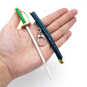 Cosplay arma modello Luffy Zoro Katana uno pezzi spada Anime metallo <span class=keywords><strong>portachiavi</strong></span> - Product Image 4