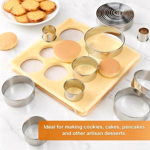 12-Piece Commercial Stainless Steel Dumpling Wrapper Maker Mat Type Baking Pastry Tools Includes Biscuit <b>Mold</b> Pressing Tools - Product Image 3