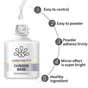 BORN PRETTY-Vernis à ongles en gel métallisé pour salon, avec base chromée <span class=keywords><strong>effet</strong></span> <span class=keywords><strong>miroir</strong></span>, finition brillante, 10ml - Product Image 4