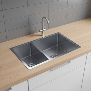 Fregadero Doble de Acero Inoxidable para Cocina, 1.2-3.0mm, Pulido, Diseño Contemporáneo para Instalación Bajo Encimera - Product Image 2