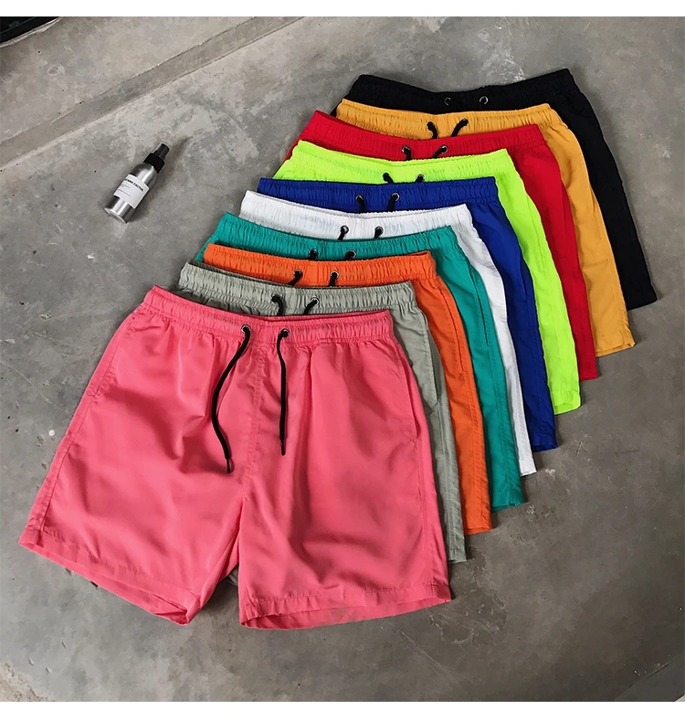 Customized Logo Men Summer Solid Color Beachwear Wholesale Trunk Men's Swim Shorts