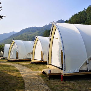 Tente Safari avec Chambre et Salon, Tentes de Glamping avec Salle de Bain, Tente de Camping en Toile Imperméable avec Structure en Fer Galvanisé Robuste - Product Image 4