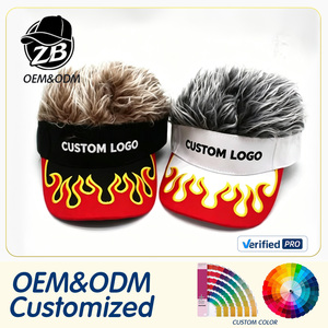Custom Logo Wholesale Visor Cap <b>Wig</b> Spiked Adjustable Baseball Cap Sun Hats with Spiked Hair <b>for</b> <b>Mens</b> - Product Image 1