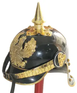 Helm PRUSSIAN Jerman Aksen Kuningan Helm Lonjakan Petugas IMPERIAL