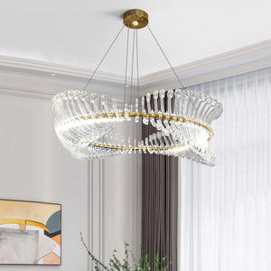 ไฟตกแต่งโคมไฟระย้าแอลอีดีรูปก้างปลาโคมไฟระย้าอะคริลิคทรงกลมสำหรับห้องโถงโรงแรม - Product Image 5