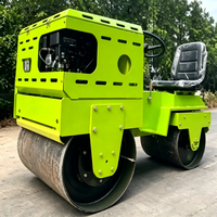 Rouleau compresseur routier à double tambour ME080 600 kg, entièrement hydraulique, autoporté, moteur 9 CV pour la construction de petites routes et chaussées