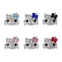 Diamant Kawaii 3D Hello Kitty Nail Art Strass Style Japonais Mignon Alliage Chat avec Plein de Diamants DIY Nail Accessoires