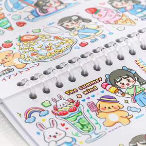 Planificateur de reliure à spirale à carreaux roses à collectionner personnalisé 100pages de livres d'autocollants de couverture personnalisés en papier réutilisable - Product Image 5