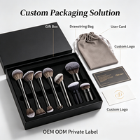Veganes Kosmetikpinsel-Set mit weichen synthetischen Borsten und Metallgriff, OEM ODM, professionelles 9-teiliges doppelseitiges Make-up-Pinsel-Set mit Tasche