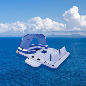 Cabaña flotante inflable barra flotante isla <span class=keywords><strong>plataforma</strong></span> con tienda inflable salón de agua - Product Image 2