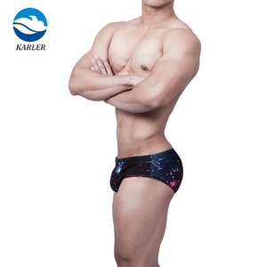 Montato Slip Sexy di Nuotata Nero Pixel Mosaico Piazza di Stampa Pantaloncini Da Bagno <span class=keywords><strong>Uomo</strong></span> Swim Brief Costume Da Bagno - Product Image 4