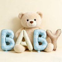 Ensemble de ballons en feuille d'aluminium tendance style INS avec inscription BABY HBD, décoration de fête pour le 1er anniversaire des bébés et des enfants