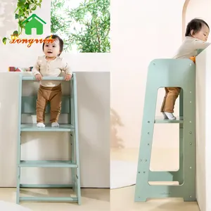 Montessori Toddler Kid Wooden Kitchen Helper Children Adjustable Kitchen Step Stool Learning Tower Step Stool For Kids