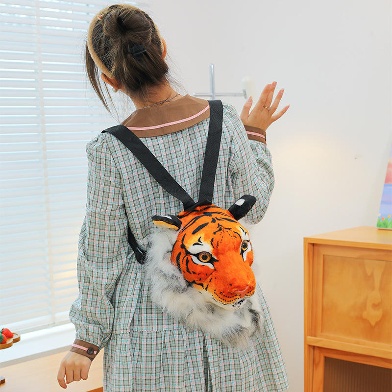 Sac à dos tête de tigre marron-35*22cm-0.2kg