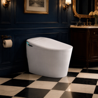 Siège de toilette intelligent avec bidet intégré, affichage de la température, siège chauffant, chasse d'eau automatique et télécommande pour salle de bain