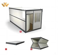 Maison conteneur modulaire pliable en acier léger durable pour l'hébergement de chantier mobile