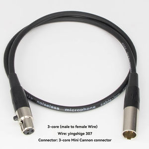 MAXIMON-Conector XLR macho hembra Mini de 3 pines, cubierta exterior de PVC plateado, adaptador de micrófono, <span class=keywords><strong>cable</strong></span> de audio (negro) - Product Image 6