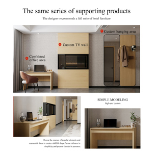 Moderne Vijf-Sterren Hotel Slaapkamer Set Meubels Massief Houten Paneel Aangepast Door Fabriek Direct Voor Woonkamer En Slaapkamer - Product Image 6