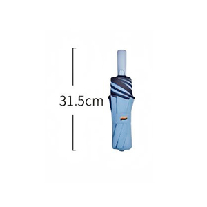 Parapluie à trois plis avec coins arrondis, bande réfléchissante et logo personnalisé - Product Image 3