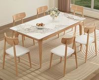Ensemble de table et chaises de salle à manger rectangulaire extensible de style nordique, luxe moderne, en ardoise, 4 à 6 places, mobilier complet, designs magnifiques