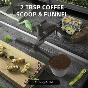 2 Tablespoon Capacity Refillable Coffee Pods with Scoop & Funnel Plastic <b>Measuring</b> <b>Spoon</b> for Ground Coffee ZF Global Export - Product Image 2