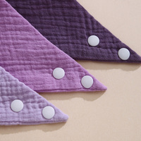 Bavoir triangulaire en gaze de coton uni pour bébé, respirant et absorbant, pour l'alimentation et les reflux