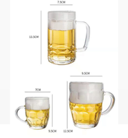 Choix de Gros: Chopes à Bière de Style Moderne de Grande Capacité 500ML et 1000ML en PC/PS avec Poignée, Idéales pour Bar à Domicile ou comme Coffret Cadeau