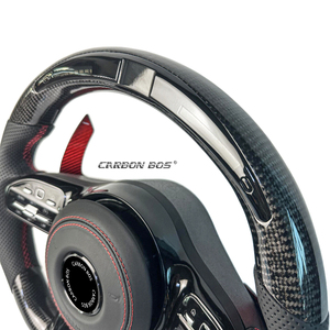 Volant de direction en fibre de carbone noir personnalisé, fabriqué en usine, avec LED DIY pour <span class=keywords><strong>Mercedes</strong></span> Benz W212 W222 W463 W464 W205 W44 W204 W218 E63 <span class=keywords><strong>AMG</strong></span> - Product Image 4
