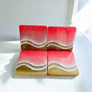 Ensemble de dessous-de-verre en résine naturelle de qualité supérieure pour le salon, la table à manger ou le bureau, design unique et durable, protège les surfaces - Product Image 1