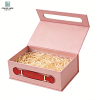 Boîte cadeau en carton recyclable vert, finition gaufrée, poignée pliable, doublure en éponge, pour cadeaux d'entreprise pour les fêtes