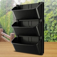 Macetas Verticales Cuadradas Negras para Jardín Vertical, Ecológicas, Biodegradables, Duraderas, Modernas, para Interiores y Exteriores, con Autorriego
