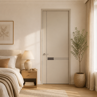 Porte de chambre en mélamine avec surface résistante à l'humidité et à la décoloration pour dortoirs et hôtels – Vente en gros