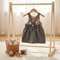 Robe longue sans manches pour filles, style western rétro, imprimé floral, logo personnalisé
