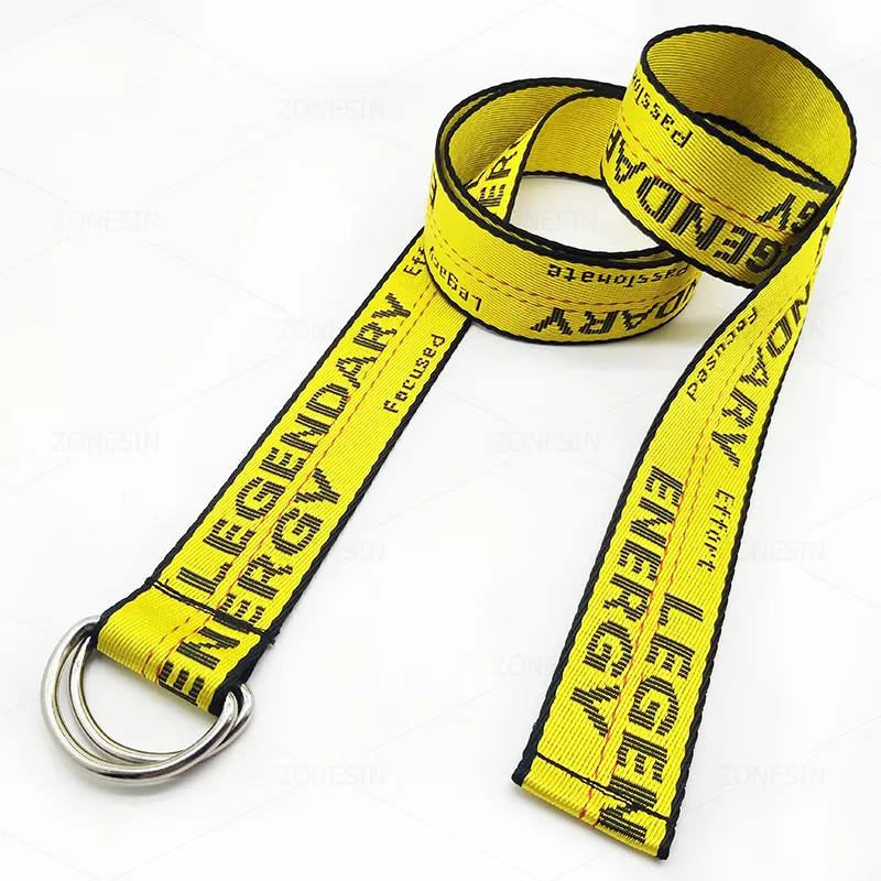 ZONESIN Canvas Web D Ring Off Belt ceinture en Nylon tissé Jacquard sur mesure avec Logo