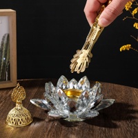 Kristal lintas batas untuk lampu parfum teratai tempat dupa Arab Diffuser aromaterapi dekorasi rumah ornamen Timur Tengah