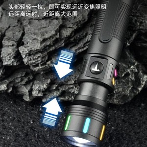 Lampe torche LED rechargeable, zoomable, à intensité variable, en alliage d'aluminium, pour le camping, la randonnée, la pêche, l'éclairage extérieur - Product Image 2