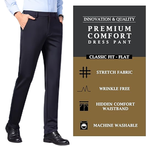<span class=keywords><strong>Pantalon</strong></span> habillé décontracté pour homme, coupe droite, taille haute, infroissable, coupe classique, vente en gros 2026 - Product Image 5